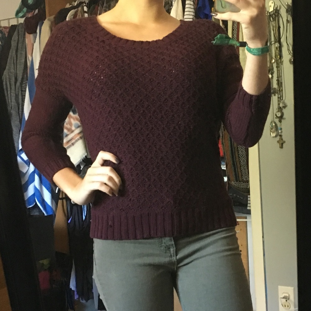 American Eagle Outfitters Maroon Sweater